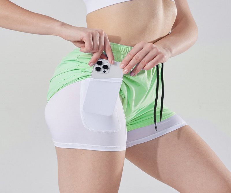 Ladies' Exposure-proof Double-layer Fitness Shorts