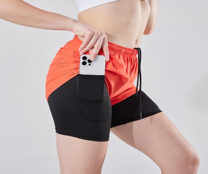 Ladies' Exposure-proof Double-layer Fitness Shorts