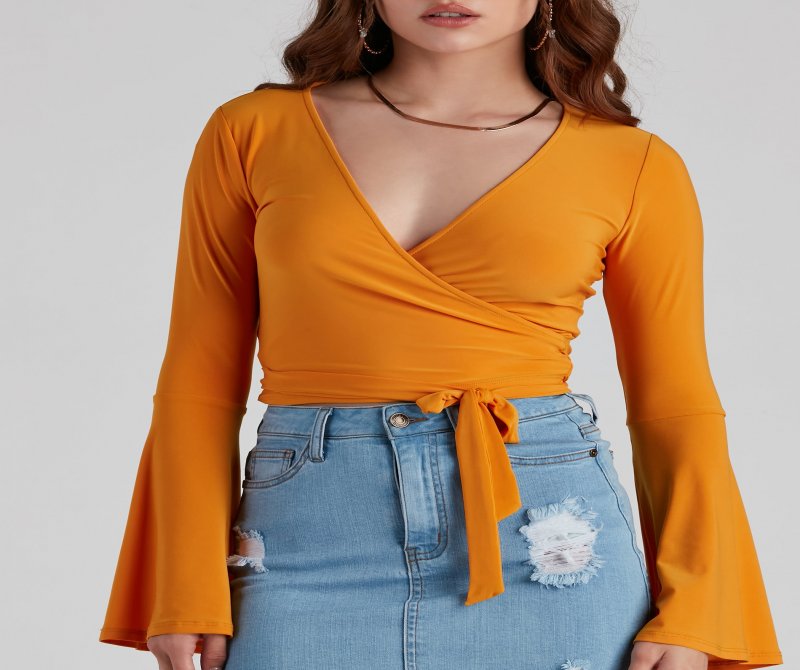 TableClothsUs Wrapped In Chic Bell Sleeve Top