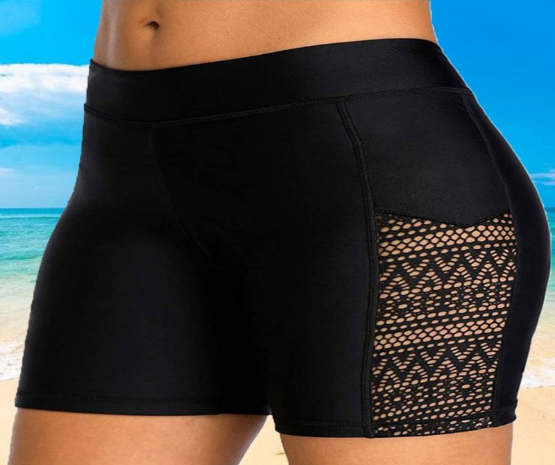 High Waist Lace Swim Shorts