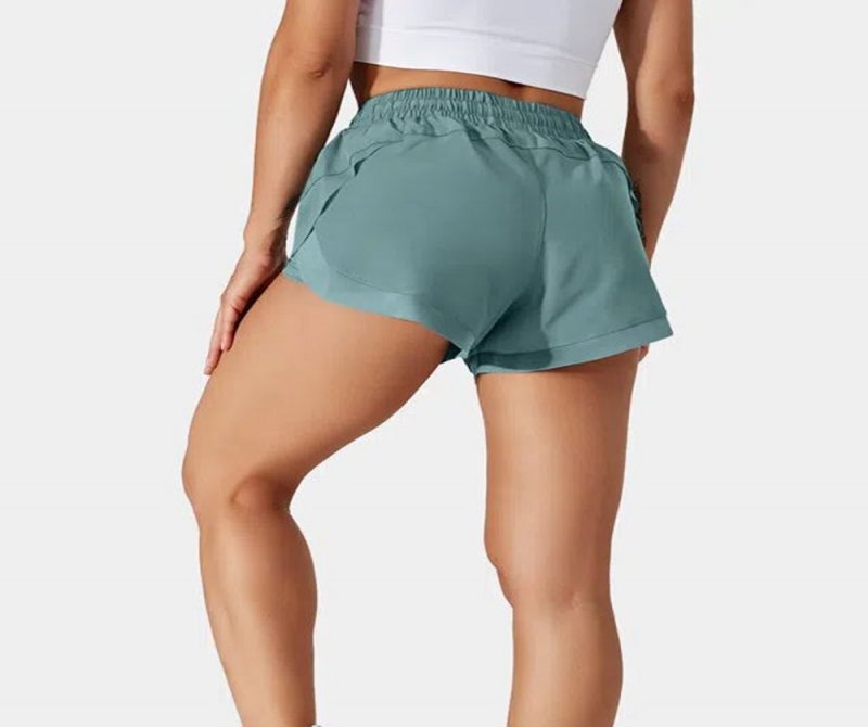 Drawstring Contrasting Color Flowy Mesh 2-in-1 Shorts