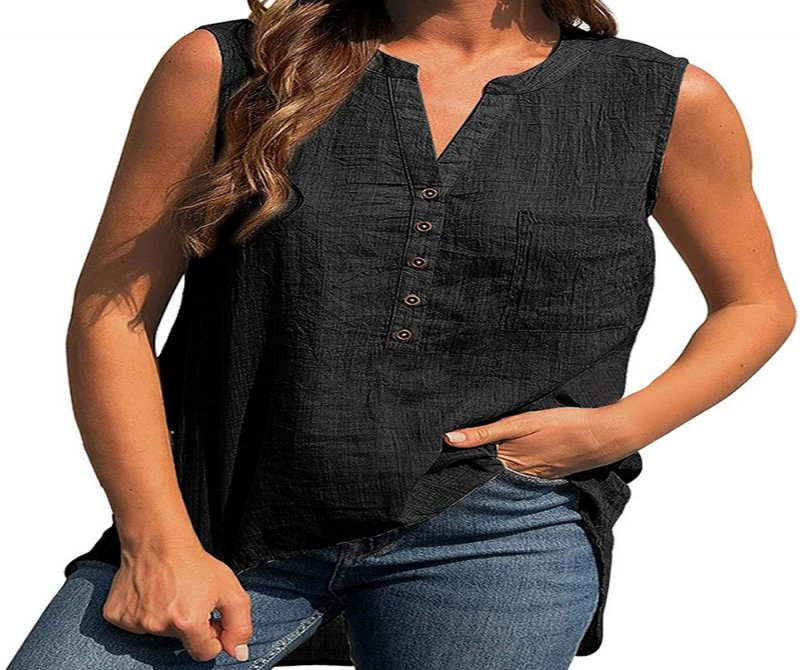 Solid Color Cotton Linen Vest