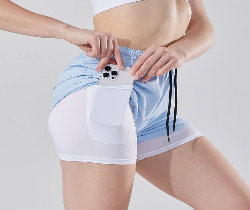 Ladies' Exposure-proof Double-layer Fitness Shorts