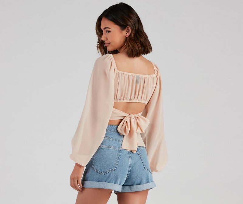 TableClothsUs Such A Daydream Chiffon Crop Top