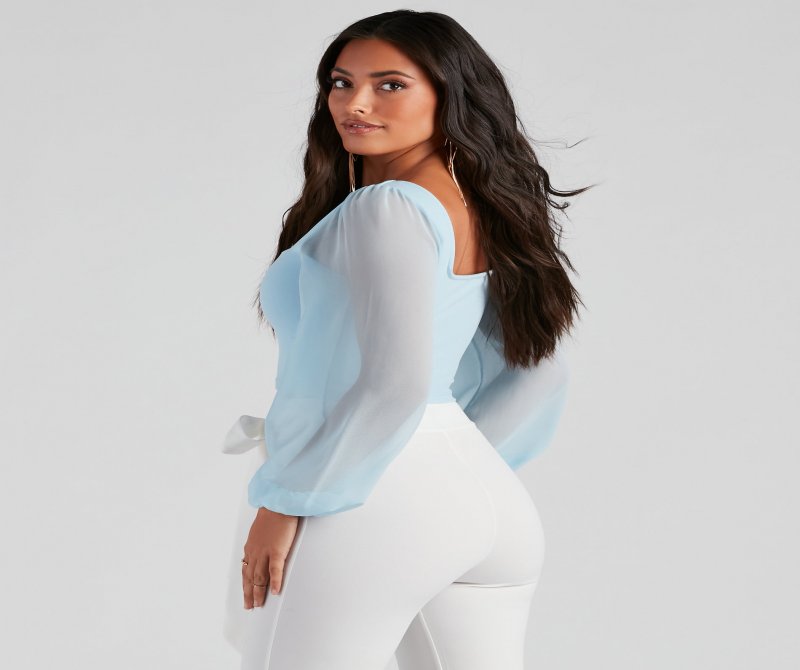 TableClothsUs Classy Chic Chiffon Crop Top