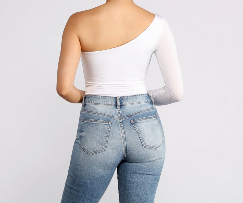 TableClothsUs Chic Vibes One Shoulder Bodysuit