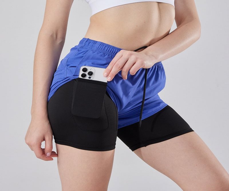 Ladies' Exposure-proof Double-layer Fitness Shorts