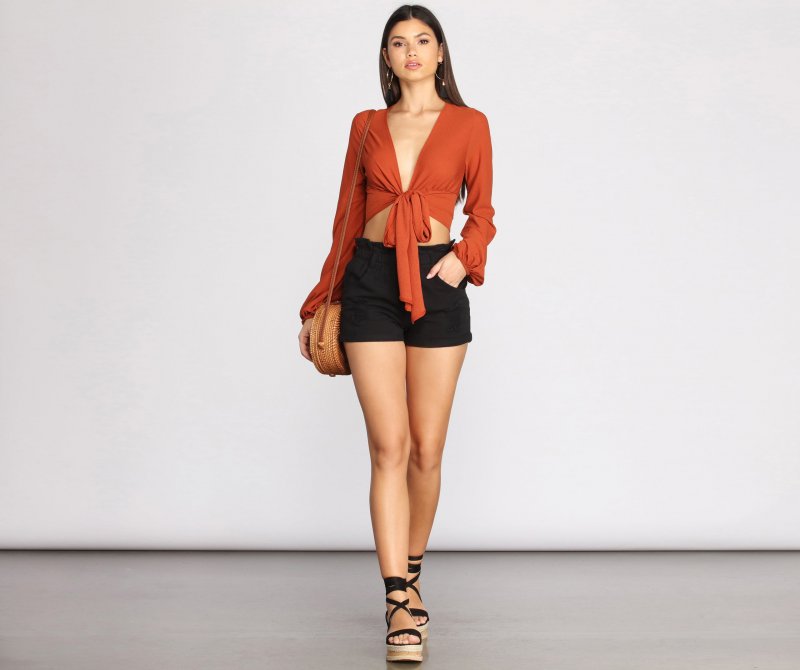 TableClothsUs Boho Babe Tie-Front Top