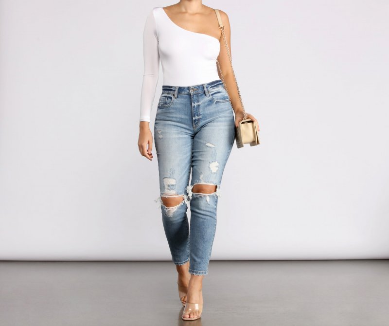 TableClothsUs Chic Vibes One Shoulder Bodysuit