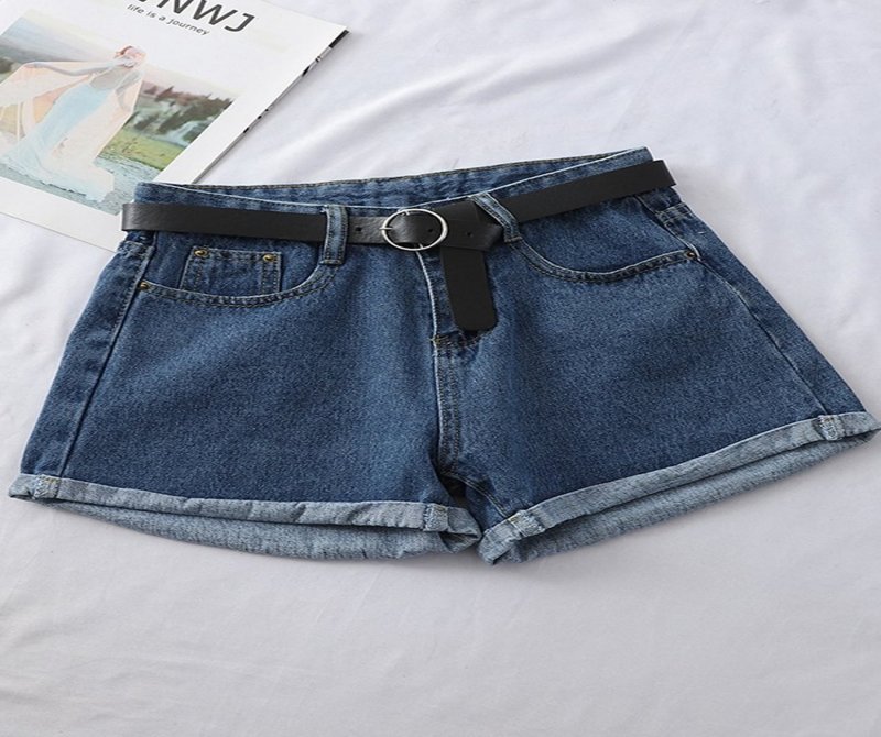 Retro Distressed Pocket Denim Shorts