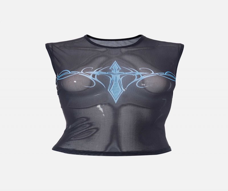 The Supermade Cool Spice Patterned Mesh Tank Top