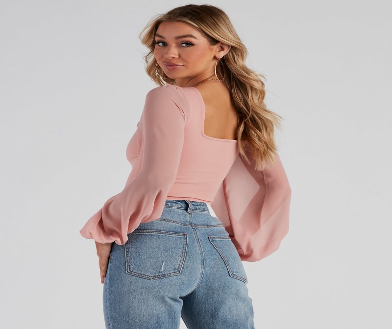 TableClothsUs Classy Chic Chiffon Crop Top