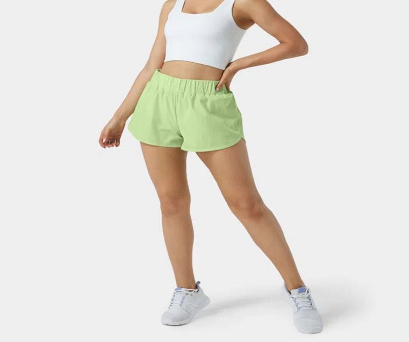 High Waisted Dolphin Hem Casual Shorts